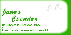 janos csendor business card